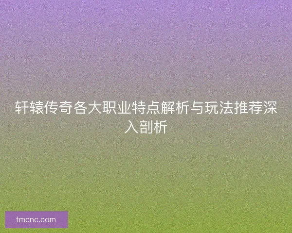 轩辕传奇各大职业特点解析与玩法推荐深入剖析
