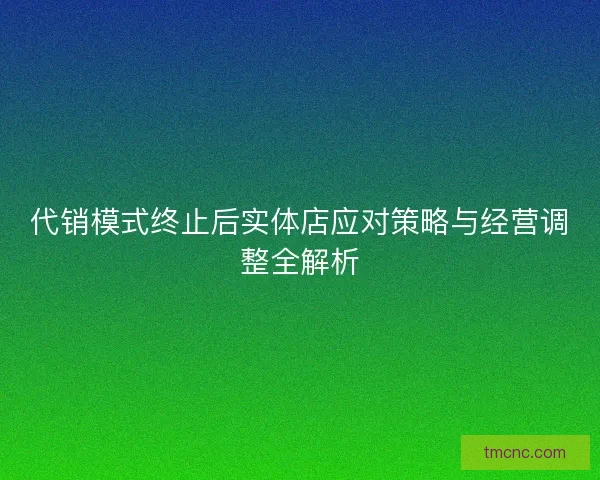 代销模式终止后实体店应对策略与经营调整全解析 代销模式终止后实体店应对策略与经营调整全解析