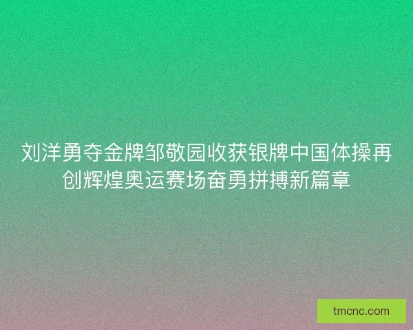 刘洋勇夺金牌邹敬园收获银牌中国体操再创辉煌奥运赛场奋勇拼搏新篇章