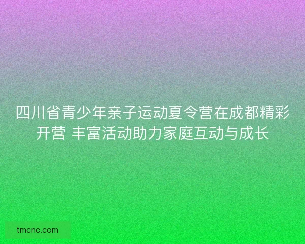 四川省青少年亲子运动夏令营在成都精彩开营 丰富活动助力家庭互动与成长