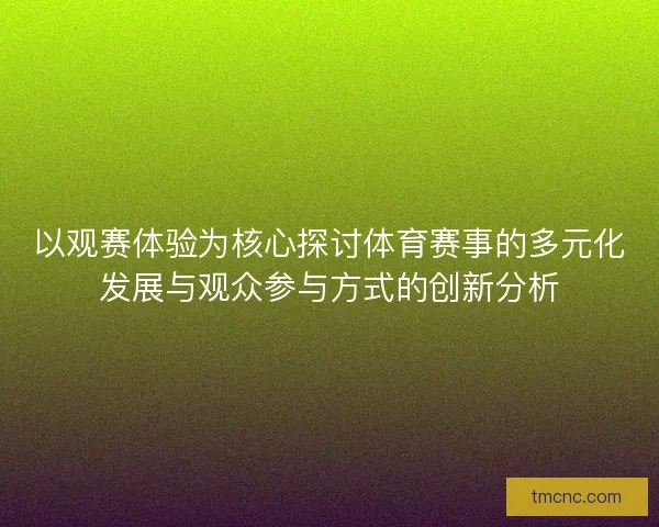 以观赛体验为核心探讨体育赛事的多元化发展与观众参与方式的创新分析