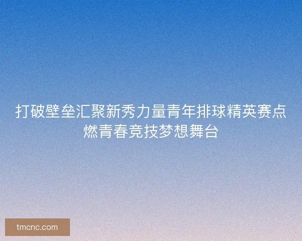 打破壁垒汇聚新秀力量青年排球精英赛点燃青春竞技梦想舞台