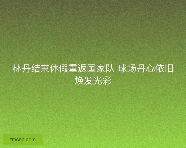 林丹结束休假重返国家队 球场丹心依旧焕发光彩