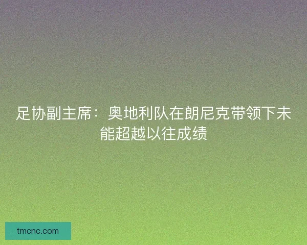 足协副主席:奥地利队在朗尼克带领下未能超越以往成绩 足协副主席:奥地利队在朗尼克带领下未能超越以往成绩
